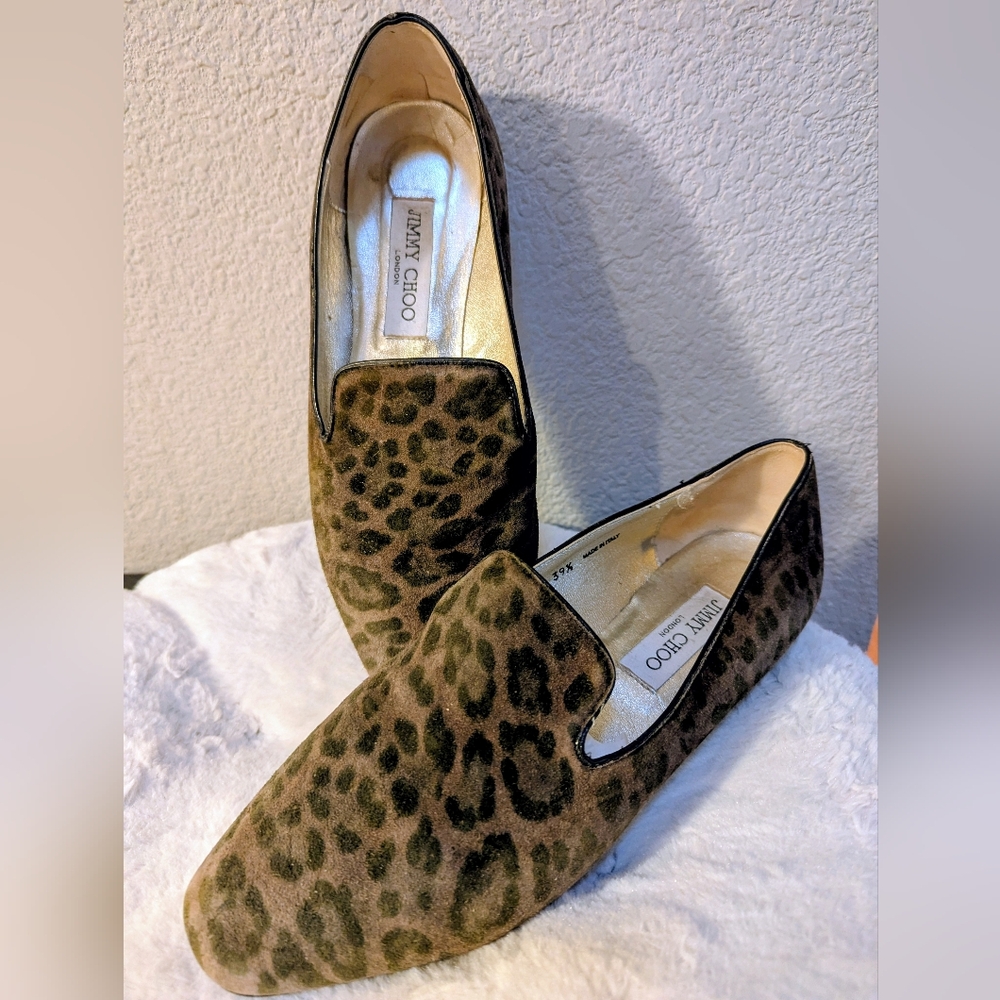 Jimmy Choo Brown Leopard Loafers